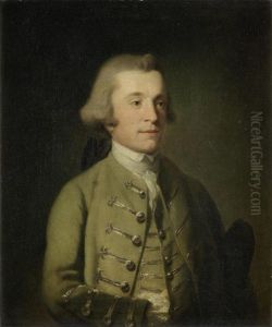 Portrait Of A Gentleman, Half-length, In A Grey Coat by Robert Edge Pine