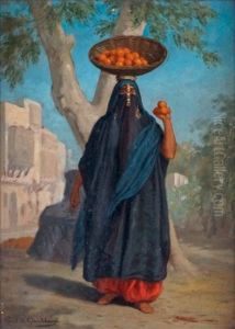 La Marchande D'oranges by Louis Emile Pinel De Grandchamp