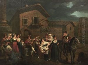 Untitled (musical Gathering) by Bartolomeo Pinelli