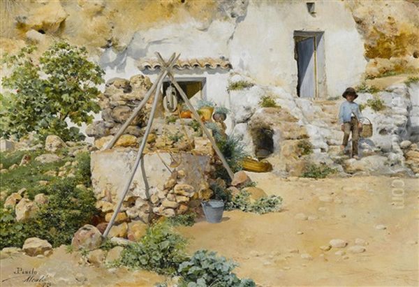 A Young Boy At The Well - view 1