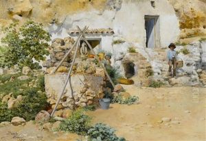 A Young Boy At The Well by Jose Pinelo Llull