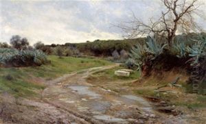 Landschaft Mit Agaven Am Wegrand by Jose Pinelo Llull