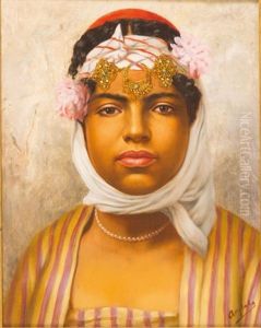 Portrait D"une Jeune Femme by Luis Anglada Pinto