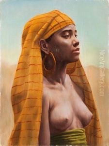 Portrait D'une Egyptienne Au Buste Nu by Luis Anglada Pinto