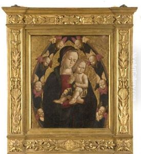 Vierge A L'enfant Dans Une Mandorle D'anges by Bernardino di Betto (Pinturicchio)