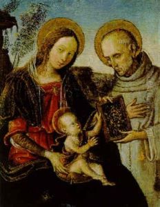 La Madonna Col Bambino, Cui San Bernardino Offre Il Suo Libro