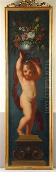 Putti Con Vasi Di Fiori (pair) - view 1