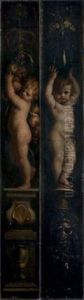 Putto Portant Des Fleurs (+ Putto Portant Des Fruits; Pair) by Domenico Piola