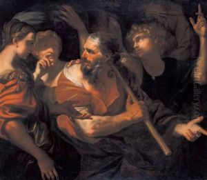 L'angelo Esorta Lot A Fuggire Con La Famiglia Da Sodoma E Gomorra