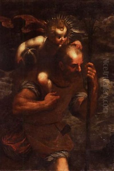 Saint Christophe Portant L'enfant Jesus - view 1