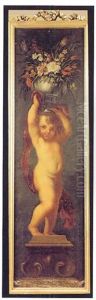 Putto Portant Un Vase De Fleurs