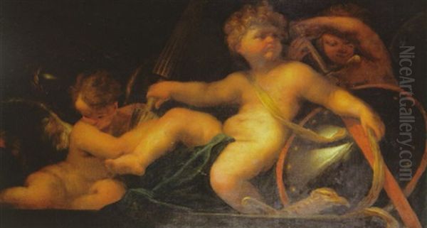 Putti Et Trophees Militaires - view 1