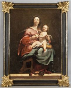 Madonna Col Bambino (la Vergine Immacolata Con Il Salvator Mundi) by Pellegro Piola