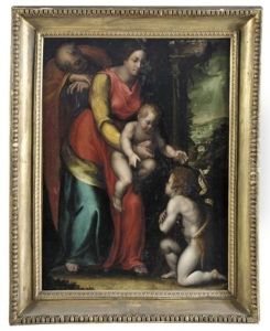 The Holy Family With Saint John The Baptist, The Flight Into Egypt Beyond by Sebastiano Del Piombo