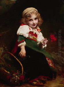 The Little Flower Gatherer by Etienne Adolphe Piot