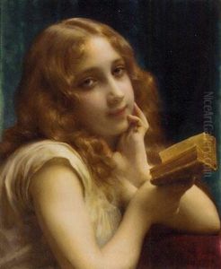 A Young Girl Reading by Etienne Adolphe Piot