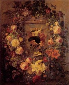Madonne A La Couronne De Fleurs by Etienne Adolphe Piot