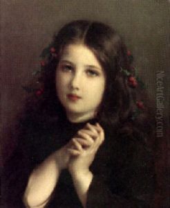 A Young Girl Adorned With Holly