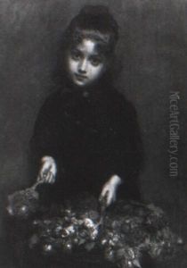 The Flower Girl by Etienne Adolphe Piot