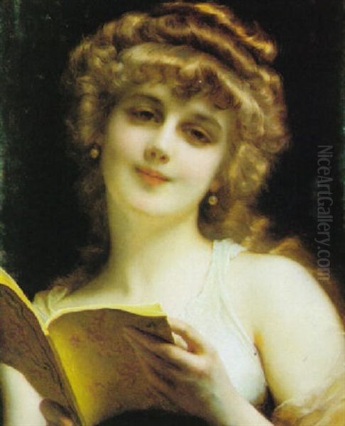 A Blonde Beauty Holding A Book - view 1