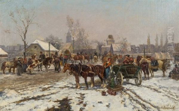 Market Day In Winter - view 1