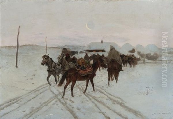Cavaliers Dans La Neige - view 1
