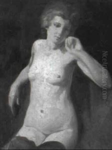 Weiblicher Akt Mit Schwarzen Str_mpfen by Karl Pippich