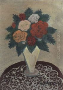 Still Life With Flowers In A Vase by Horace Pippin