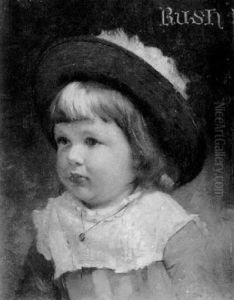 Rush/portrait Of A Child In A Plumed Hat by Rodolphe Piquet
