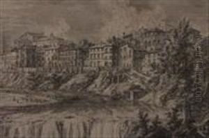 Two Views Of Tivoli by Giovanni Battista Piranesi