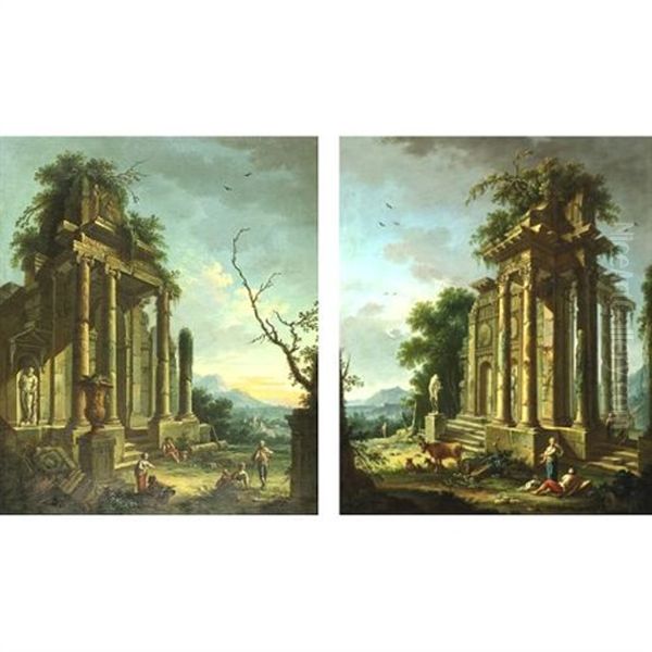 Architectural Capriccios (pair) - view 1