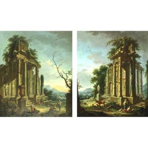 Architectural Capriccios (pair) by Giovanni Battista Piranesi