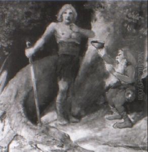 Siegfried With Mime And The Dragon by Emil Pirchan the Elder