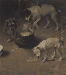 Three Dogs At A Cauldron by Sir George Pirie