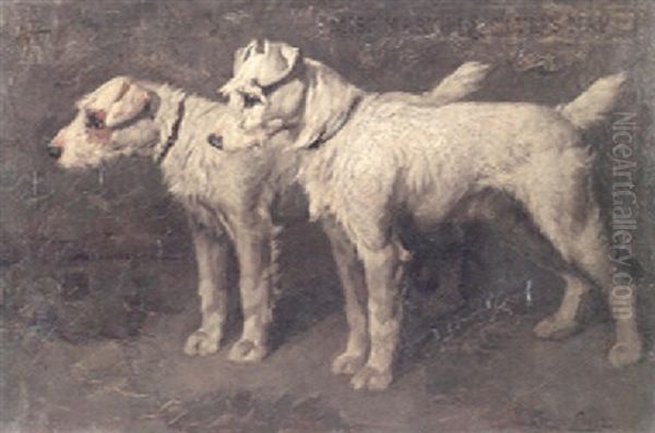 Two Jack Russels Pointing, " Miss Martin" & "charles Tees Nap" - view 1
