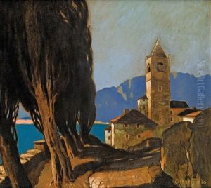 Seelandschaft Mit Kirche by Oskar Pirlo