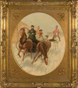 Portrait Du Grand-duc Serge Alexandrovitch De Russie, Entoure De Son Escorte Du Konvoy by Nikolai Vasilevich Pirogov