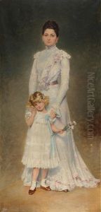 Representative Portrait Of Anna Maria Elisabeth Aloyse With Her Governess by Adolf Pirsch