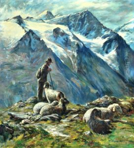 Schafer Im Gebirge by Adolf Pirsch