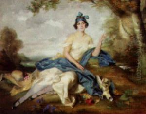 Portrait Of A Lady Resting In A Landscape