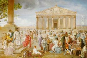 Paul Preaching Before The Temple Of Diana At Ephesus by Adolf Pirsch