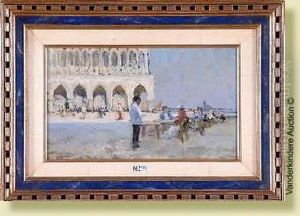 Dejeuner Sur La Place Saint-marc Avenise by Theophile Bogaert