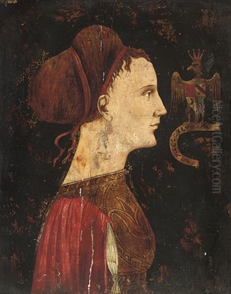 Portrait Of A Lady, With A Red Ribbon In Her Hair - view 1