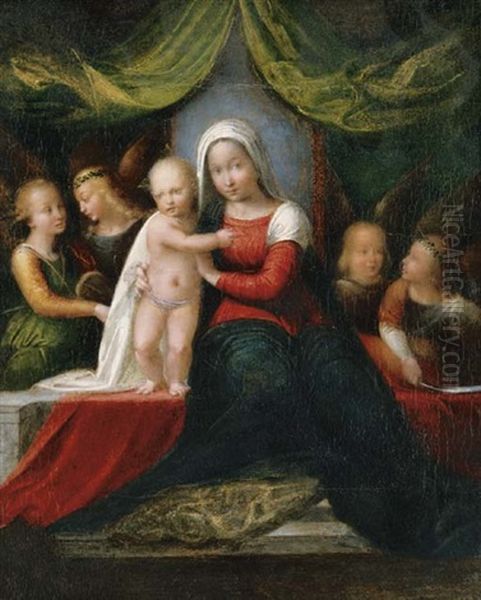 The Madonna And Child With Angels - view 1