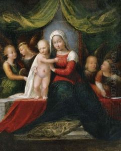 The Madonna And Child With Angels by Nicola Pisano