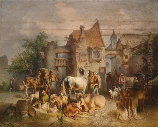 Reges Treiben Vor Den Toren Der Stadt - view 1