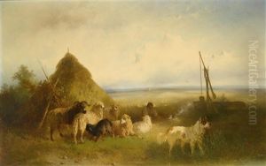 Schafhirtin In Der Puszta by Carl Pischinger