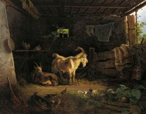 Stallszene by Carl Pischinger