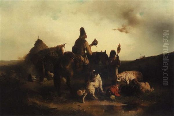 Sheepherders At Campsite - view 1