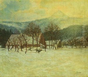 Milesovka Hill In The Winter by Joseph Pisecky